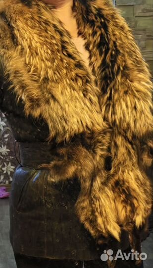 Куртка зимняя женская кожаная