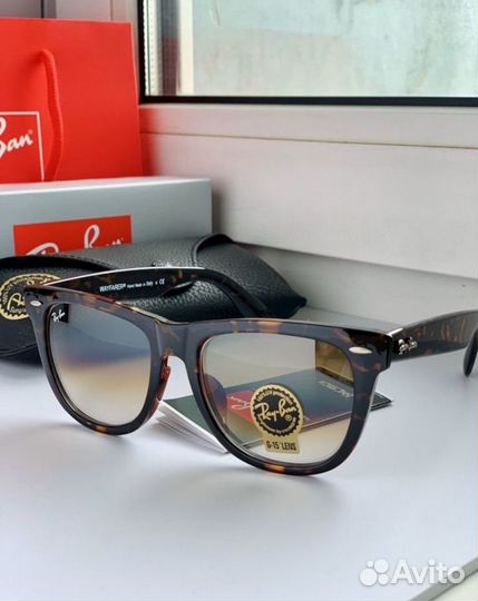 Очки ray ban wayfarer коричневые