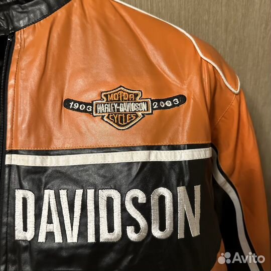 Мотокуртка кожаная Harley-Davidson дабл патч