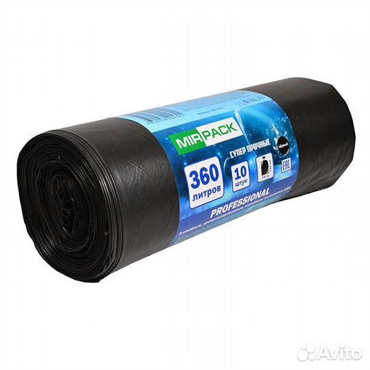 Мешок мусорный 360 л. professional черные 65 мк 1