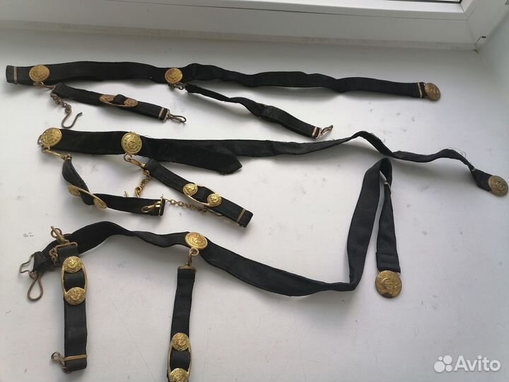 Парадный офицерский ремень с подвесами для кортика