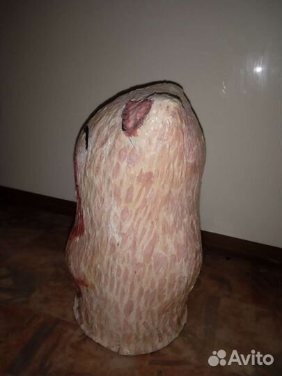 Игрушка котик выполнена в технике папье-маше