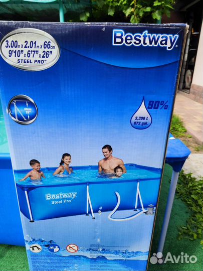 Каркасный бассейн прямоугольный бу