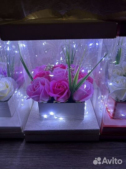 Мыльные розы с подсветкой