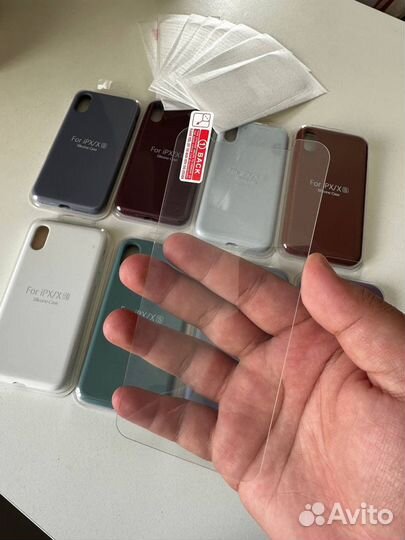 Чехол силиконовый iPhone X новый + защ. стекло