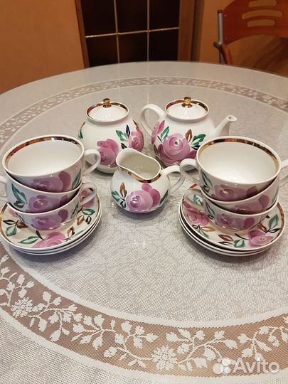 Сервиз Пионы Песочное 1973 год