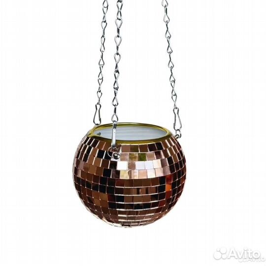 Кашпо из диско шара / кашпо из зеркальной мозаики