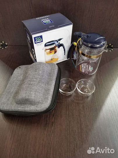 Чайник походный, гайвань и 2 пиалы, гунфу типод