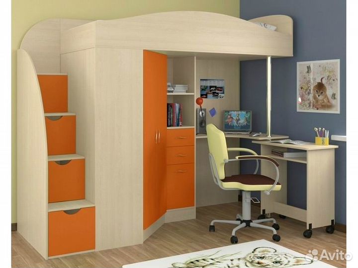 Кровать-чердак теремок 1 гранд