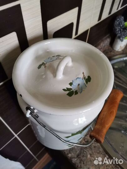 Тарелки и бидон молочный эмаль СССР