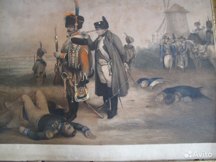 Гравюра Напалеон-батальная сцена