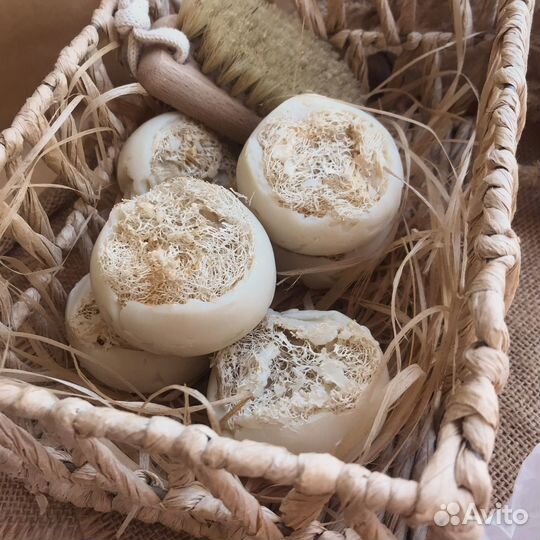 Массажное мыло с люфой Подарок Презент