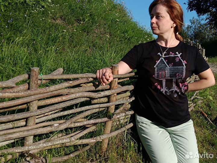 Футболка с рисунком. Ручная работа