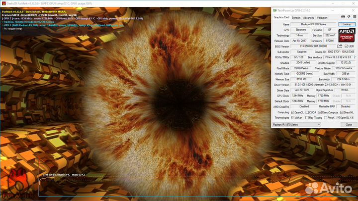 Видеокарта sapphire rx 570 nitro + 8gb