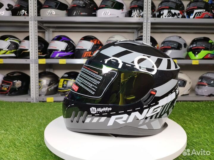 Шлем для мотоцикла-закрытый RNG. Зеркальный визор