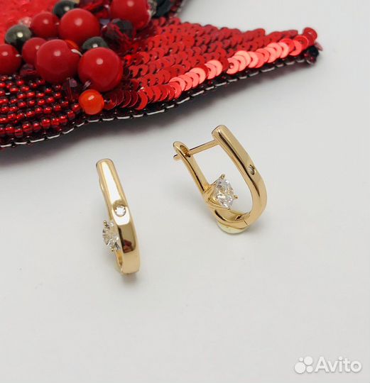 Серьги мед.золото