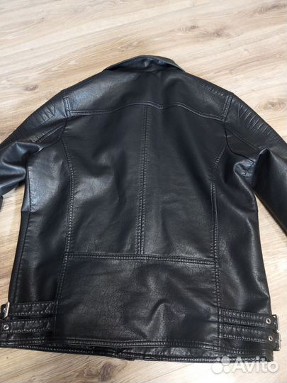 Мужской кожаный тренч