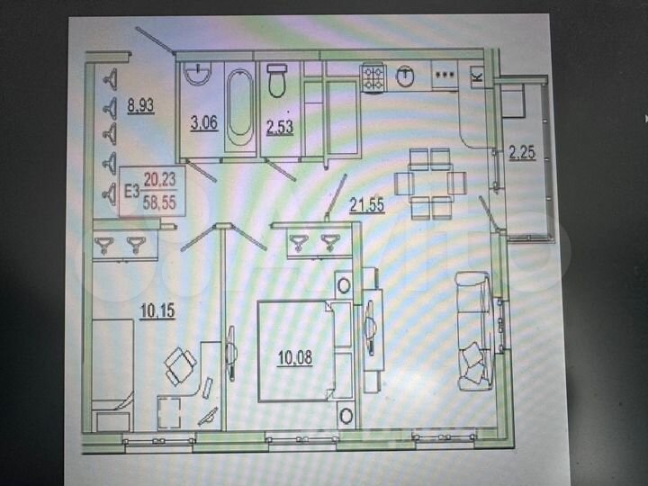 2-к. квартира, 59 м², 4/20 эт.