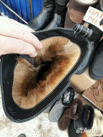 Монгольские унты кожа натуральная мех собака