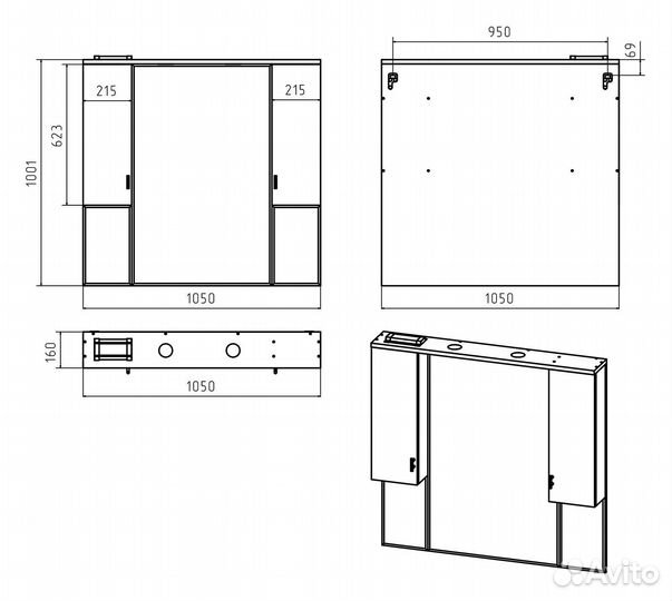 Шкаф-зеркало Misty Дива П-Див04105-013