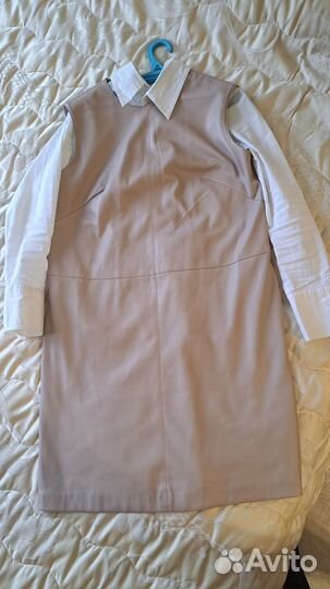 Сарафан экокожа+рубашка