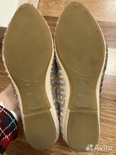 Туфли на девочек с пайетками размер 33