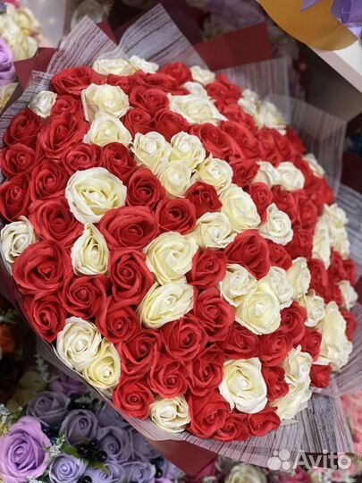 Букет цветы розы 101 51 55 день рождения маме