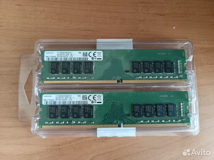 Оперативная память ddr4 16gb(8гб*2шт) 2666 Samsung