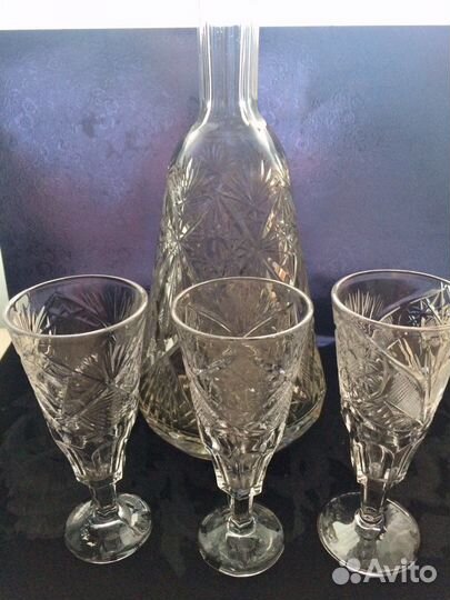Штоф хрустальный с рюмками СССР