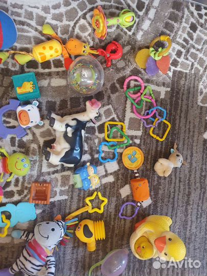 Развивающие игрушки для малыша, погремушки, грызун