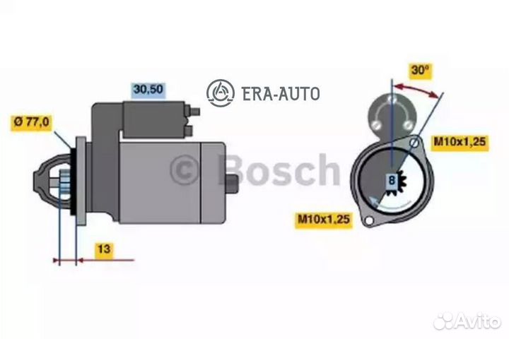 Bosch 0986020411 Стартер 12V 1.4KW
