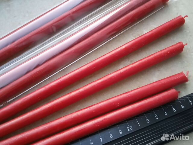 Большие восковые свечи, красные, наборы