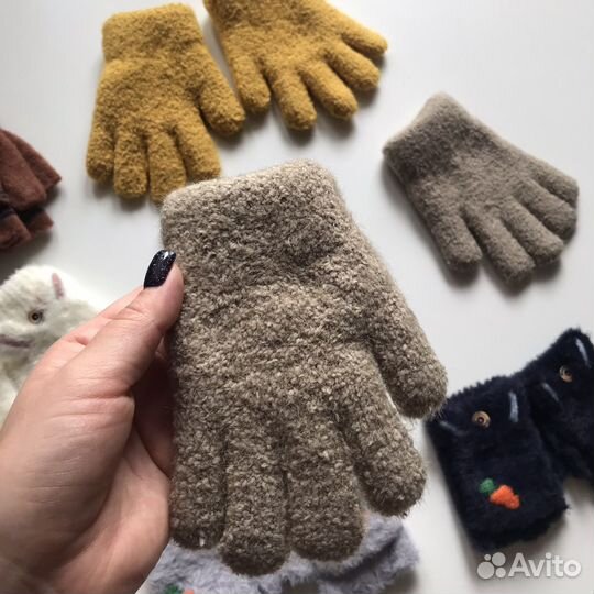 Перчатки детские митенки осенние