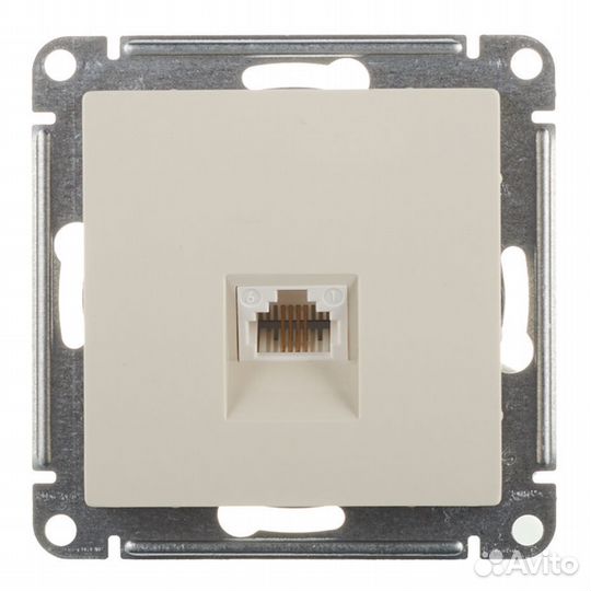 Розетка телефонная ATN000281 скрытая установка беж