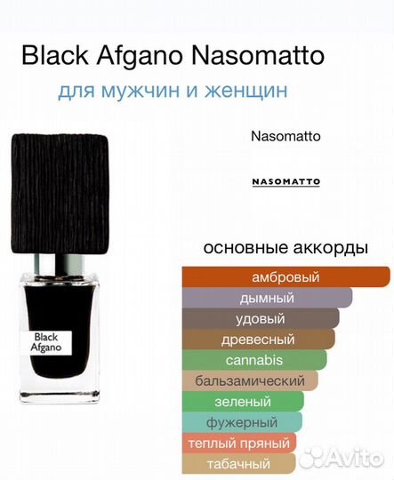 Духи туплетная вода Парфюм Nasomatto Black Afgano