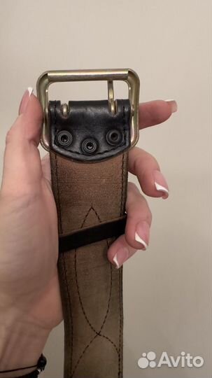 Ремень армейский кожаный мужской