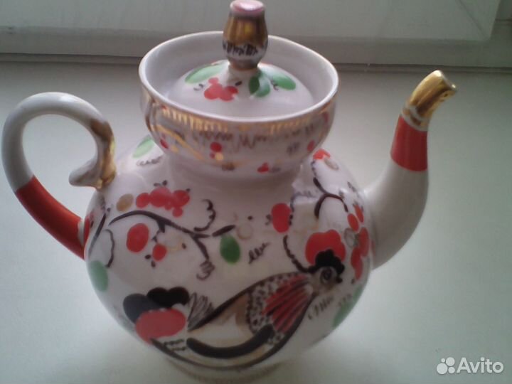 Чайник фарфоровый лфз Петух экспортный вариант