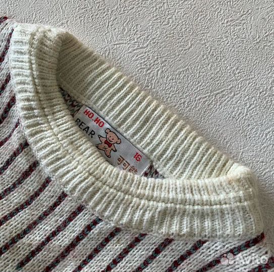 Винтажный свитер с рисунком 90 винтаж