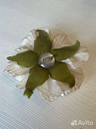 Брошь цветок, Чер. Беж. Коричн