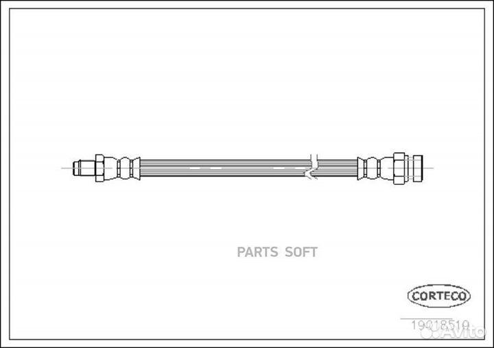 Corteco 19018510 Тормозной шланг передний 340mm