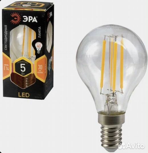Светодиодная лампа 5 Вт цоколь Е14 10 шт