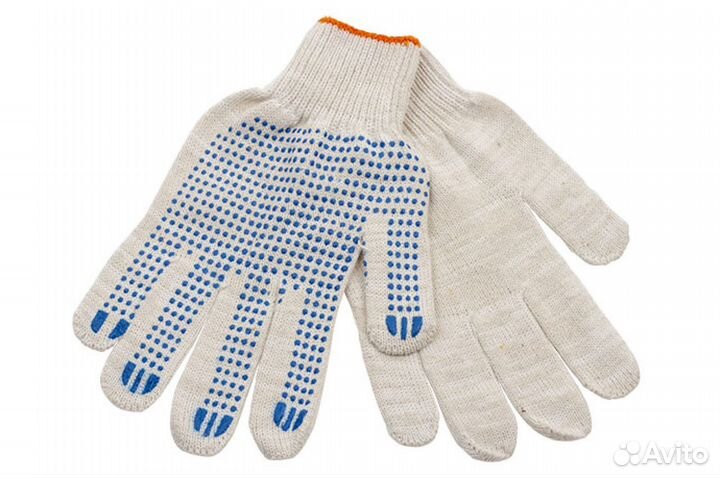 Хлопчатобумажные перчатки с пвх 10 кл