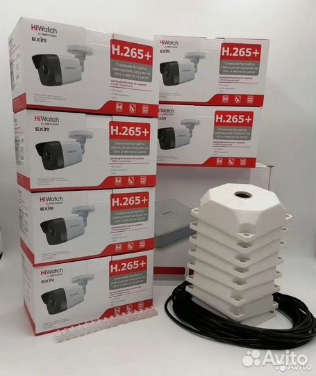 Комплект видеонаблюдения IP Hiwatch 8 камер 4мп ул