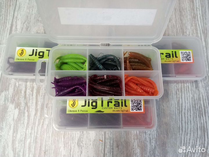 Набор силиконовых приманок JigTrail Mix 12x6