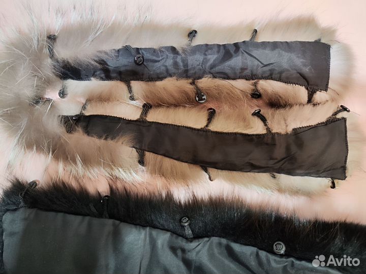 Меховой воротник натуральный на капюшон