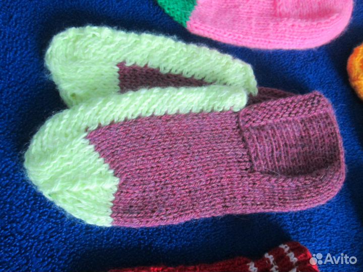 Носки вязаные цветные