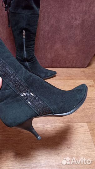 Сапоги натуральная замша зимние