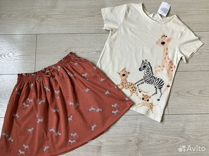 Комплект летний юбка / футболка H&M р.128 новый
