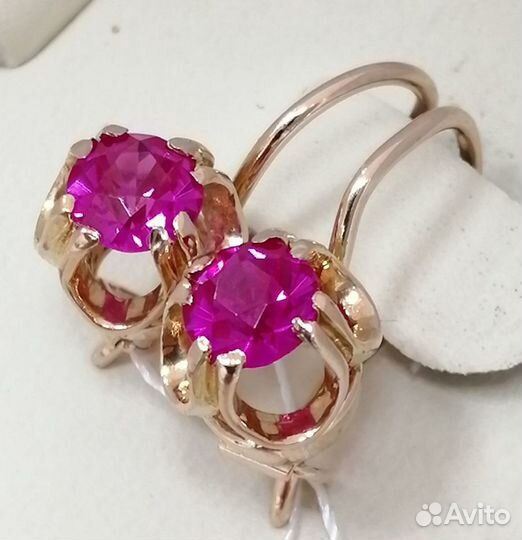 Серьги / 2,87г / Золото583 / корунд синтетический