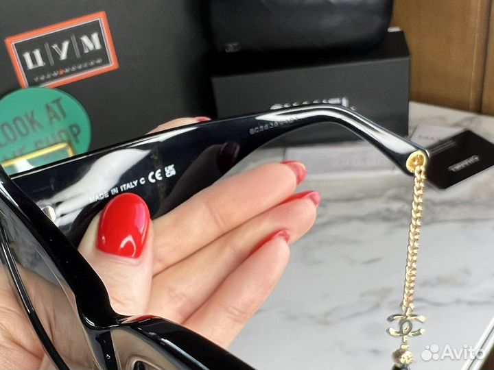Очки Chanel премиум с цепочкой женские